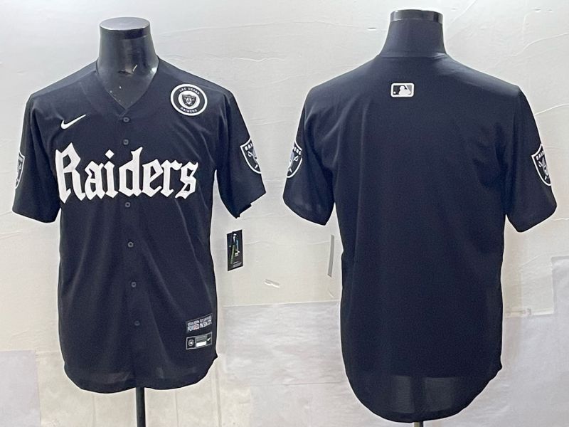 Men 2025 Oakland Raiders Blank Black 6th generation Joint Name Nike Limited NFL Jersey style 04